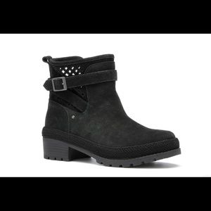 Black Liberty suede ankle boot.